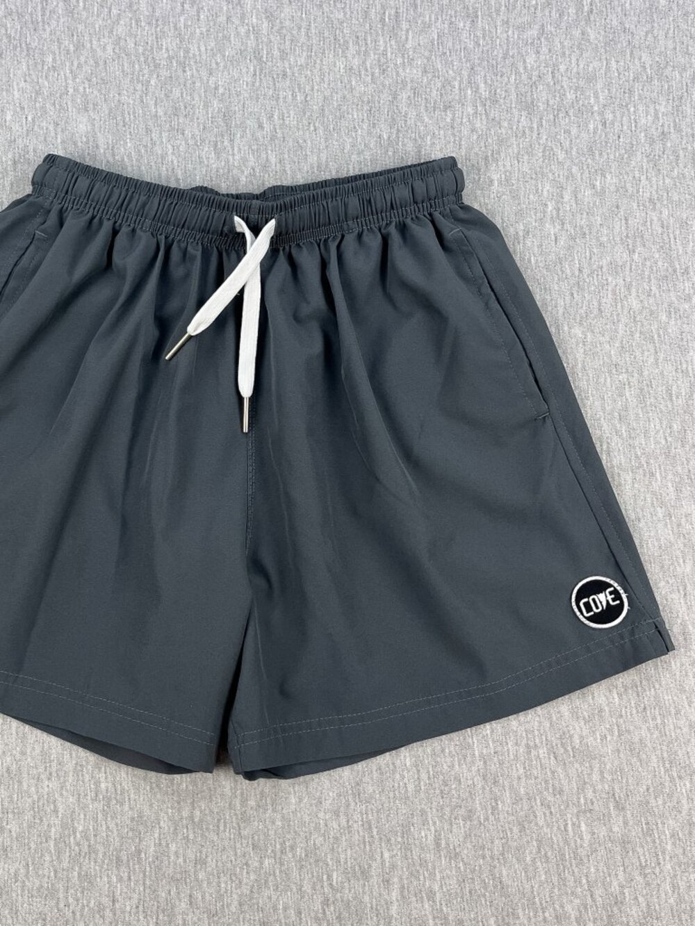 Cove USA Athletic Shorts Mens 30 Gray 4" Inseam Stretch Zip Pocket Workout